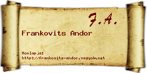 Frankovits Andor névjegykártya