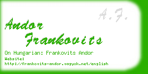 andor frankovits business card